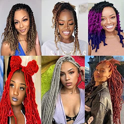 Paraglame Paraglame Red Marley Hair 16 Inch Springy Afro Twist Hair 2 Packs Marley Twist Braiding Hair for Faux Locs Crochet Hair Red Braiding Hair Extensions for Black Women (16Inch(Pack of 2), Red)
