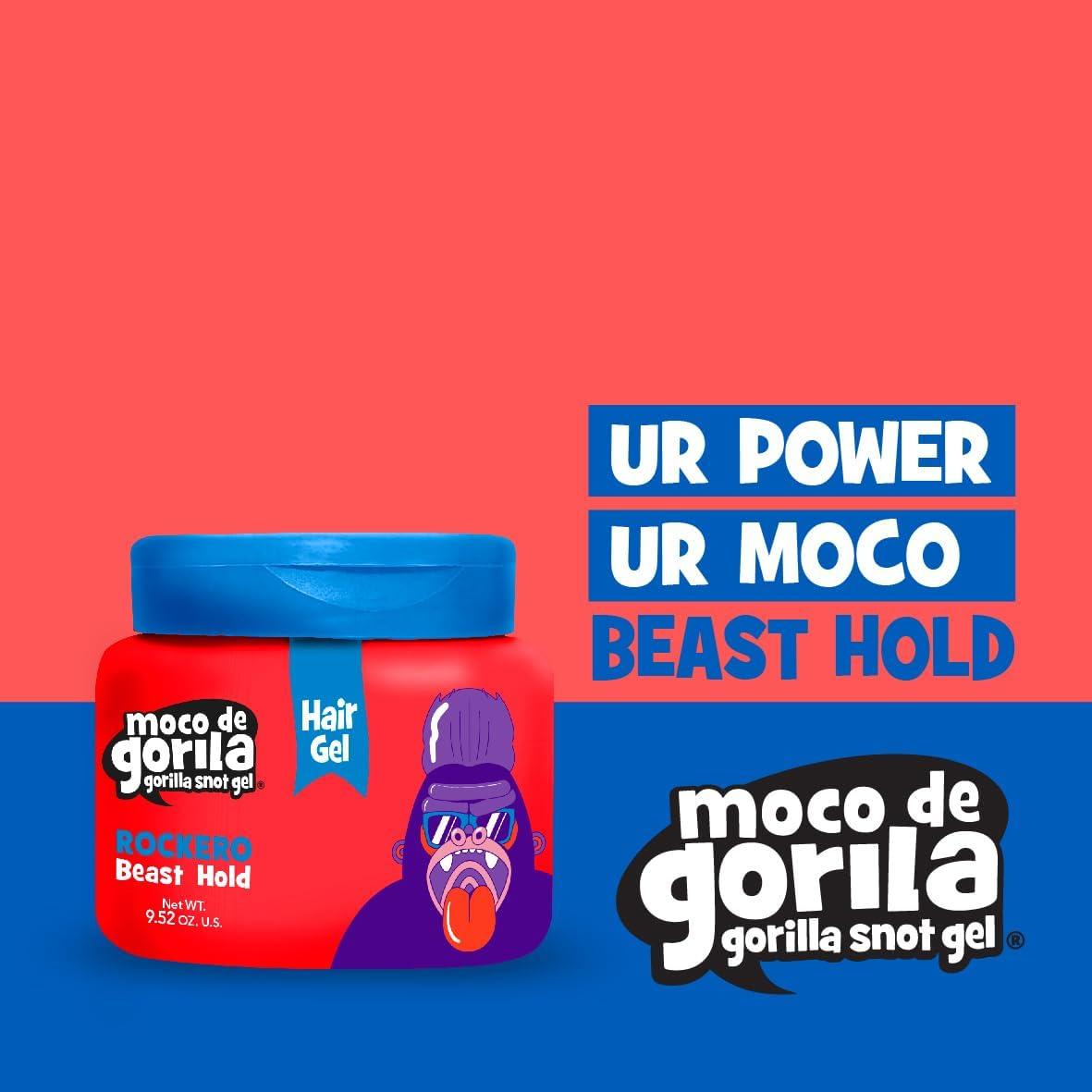 Moco de Gorila Moco de Gorila Rockero Hair Gel Jar, Long Lasting, Strong Hold Hair Styling Gel, Yellow, Lavender, 6-Pack of 9.52 Oz Each, 3 Jars