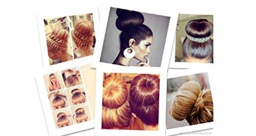 AnHua AnHua®2PCS Dark Brown Extra Large Hair Styler Tool Donut Bun Maker Former Doughnut Shaper Ring Styling Roll Updo 10cm