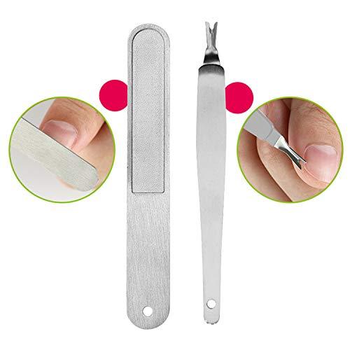 Dr.Pedi Dr.Pedi Stainless Steel Nail Clippers Set with Separate Nail File & Cuticle Trimmer V-Shaped Dead Skin Fork for Fingernail Toenail Thick Nails for Men and Women