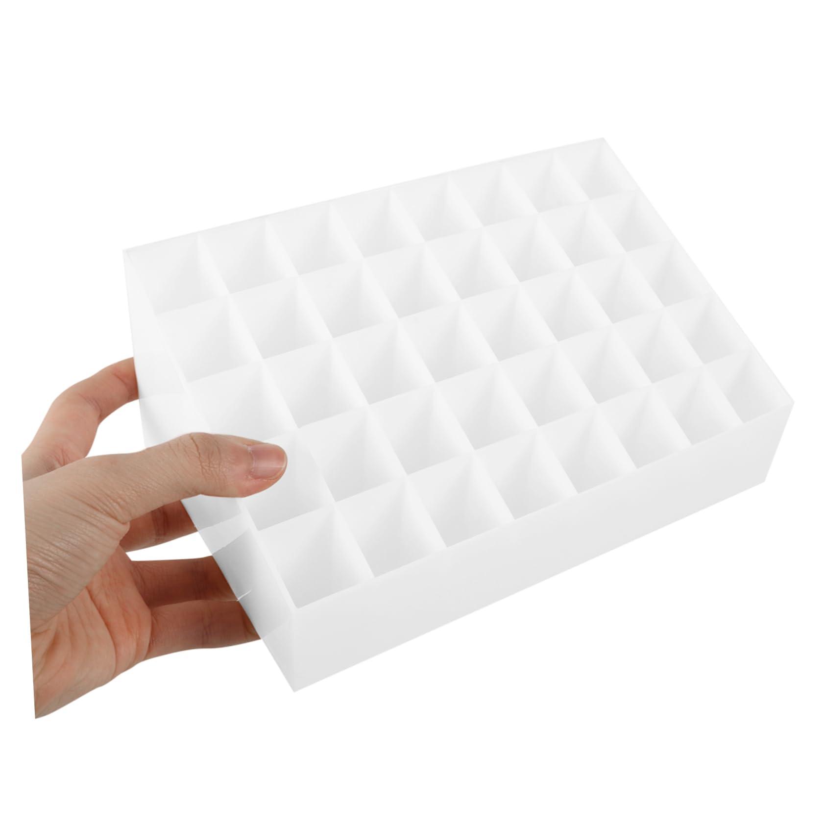 Beavorty Beavorty 2pcs 40 Lipstick Stand Dresser Storage Canister Lipstick Storage Case Cosmetic Holder 40 Slots Makeup Holder Lipstick Holder Lip Tint Gloss Office Drawer Makeup Storage Case White