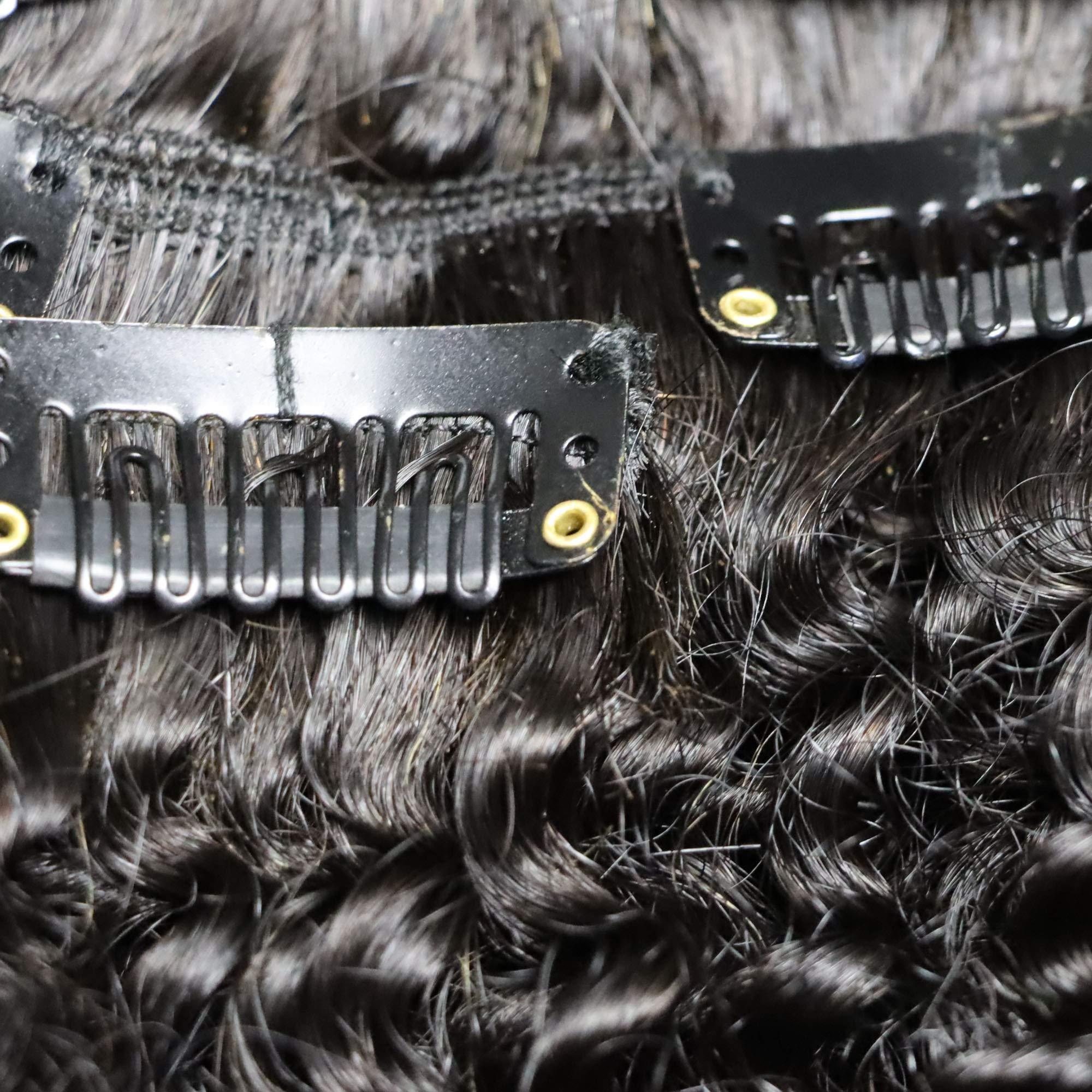 IXTUYLL IXTUYLL Virgin Human Hair Clip In Extensions 4C Afro Kinky Curly Kinky Straight 120 Grams Clip Ins Hair Extensions Real Human Hair Curls (Natural Black Afro Curly Clip In Hair, 20 Inch 120g)