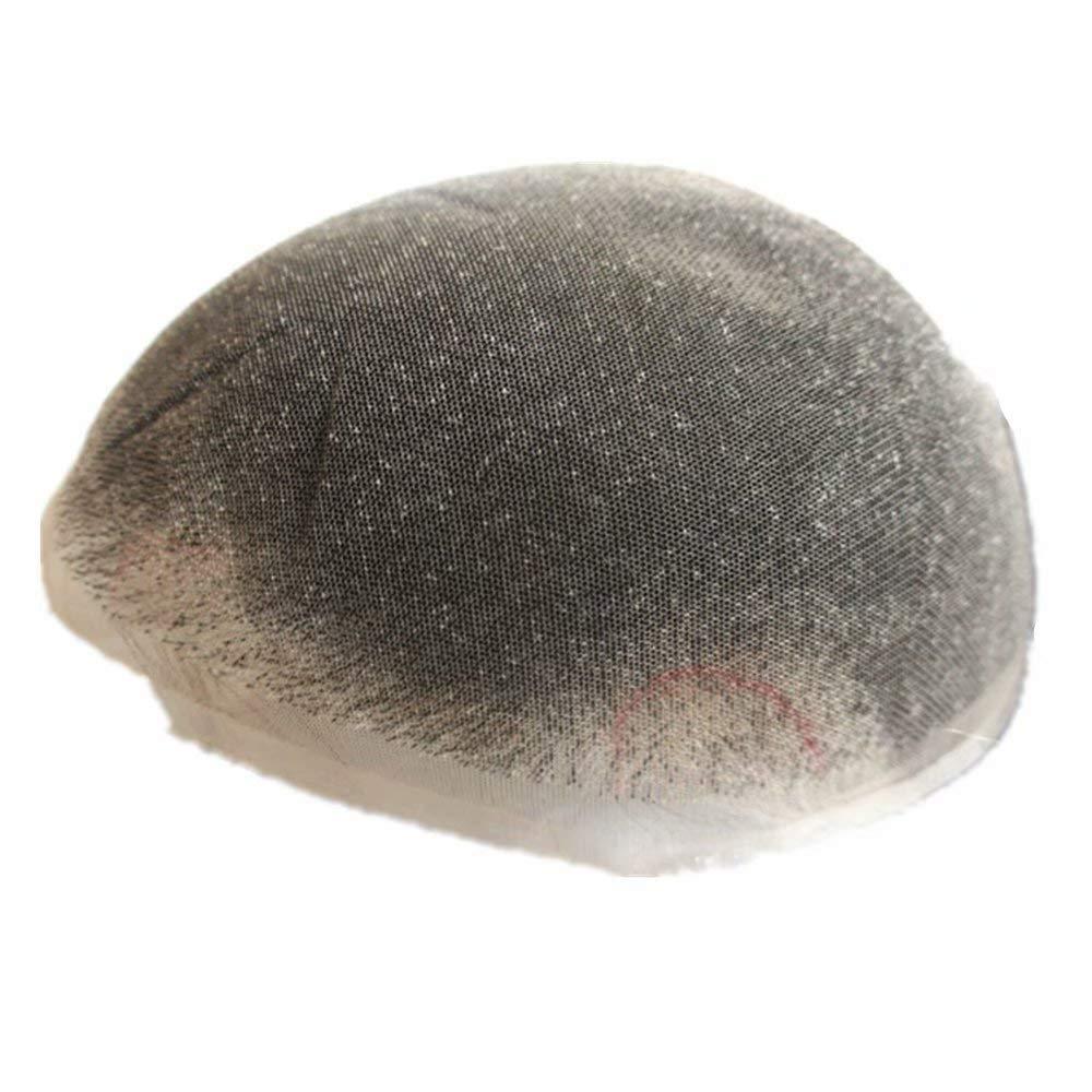 N.L.W. 1B40 Grey hair units Toupee for men Hair pieces for men NLW European human hair replacement system for men 10x8\" toupee mens hair prothesis units Lace Base