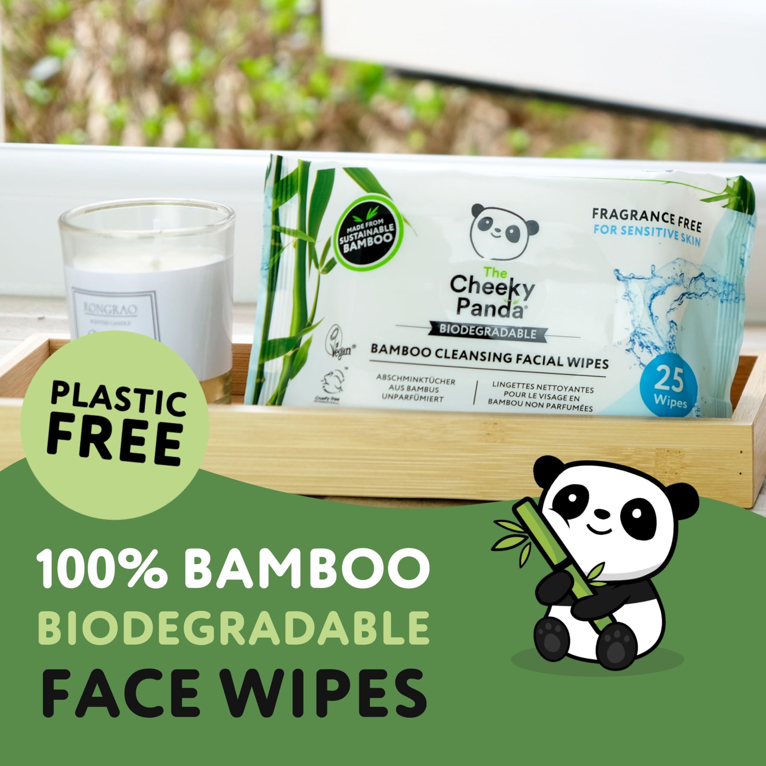 The Cheeky Panda The Cheeky Panda Bamboo Face Cleanser Makeup Remover Wipes Rose Scented | 6 Packs of 25 Face Wipes | 99% Purified Water Wipes | Plant Based & Vegan Wet Wipes | Sustainable Alternative