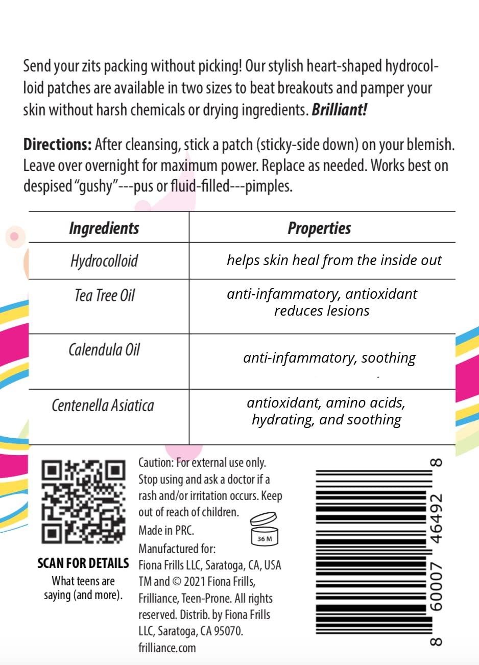 Frilliance Frilliance Pink Heart Shaped Hydrocolloid Acne Pimple Patches for Zits and Blemishes (18 Count, 2 Sizes) Spot Treatment Stickers for Face & Skin, Vegan and Cruelty Free