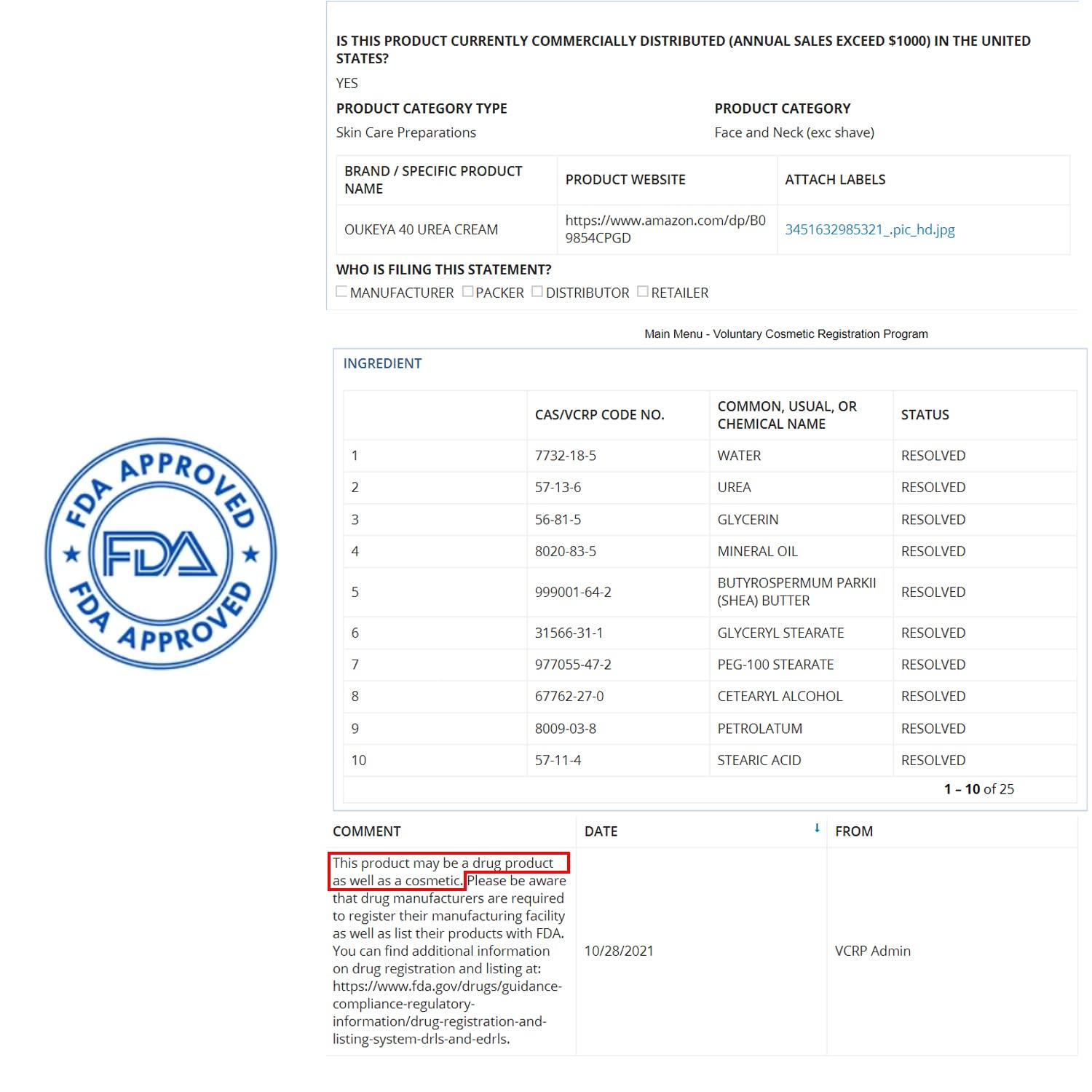 OUKEYA OUKEYA Urea Cream 40%+42% plus Salicylic Acid 2%