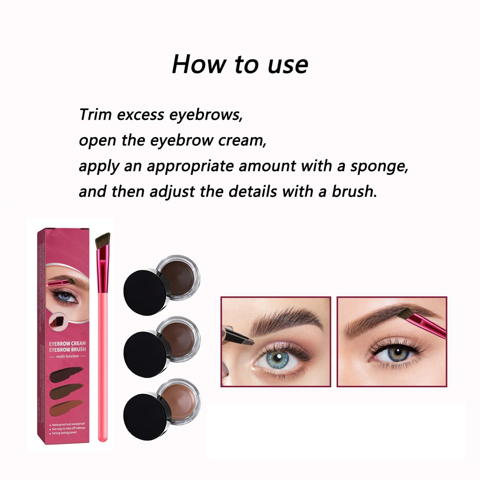 VIED Home Eyebrow Care Kit 4D Laminated, 4D Hair Stroke Ultra-Thin Brow Brush, 4D Laminated Brow Home-Grooming Kit (Light Brown+Dark Brown+Taupe)