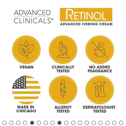 Advanced Clinicals Advanced Clinicals Retinol Body Lotion Moisturizer Face Lotion & Body Cream | Crepey Skin Care Treatment Targets Look Of Crepe Skin, Wrinkles, Sagging Skin, & Sun Damaged Skin, 16 Oz