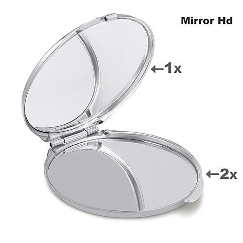 XKAWPC Love Heart Gnome Compact Mirror for Purse Round Portable Pocket Makeup Mirrors for Home Office Travel