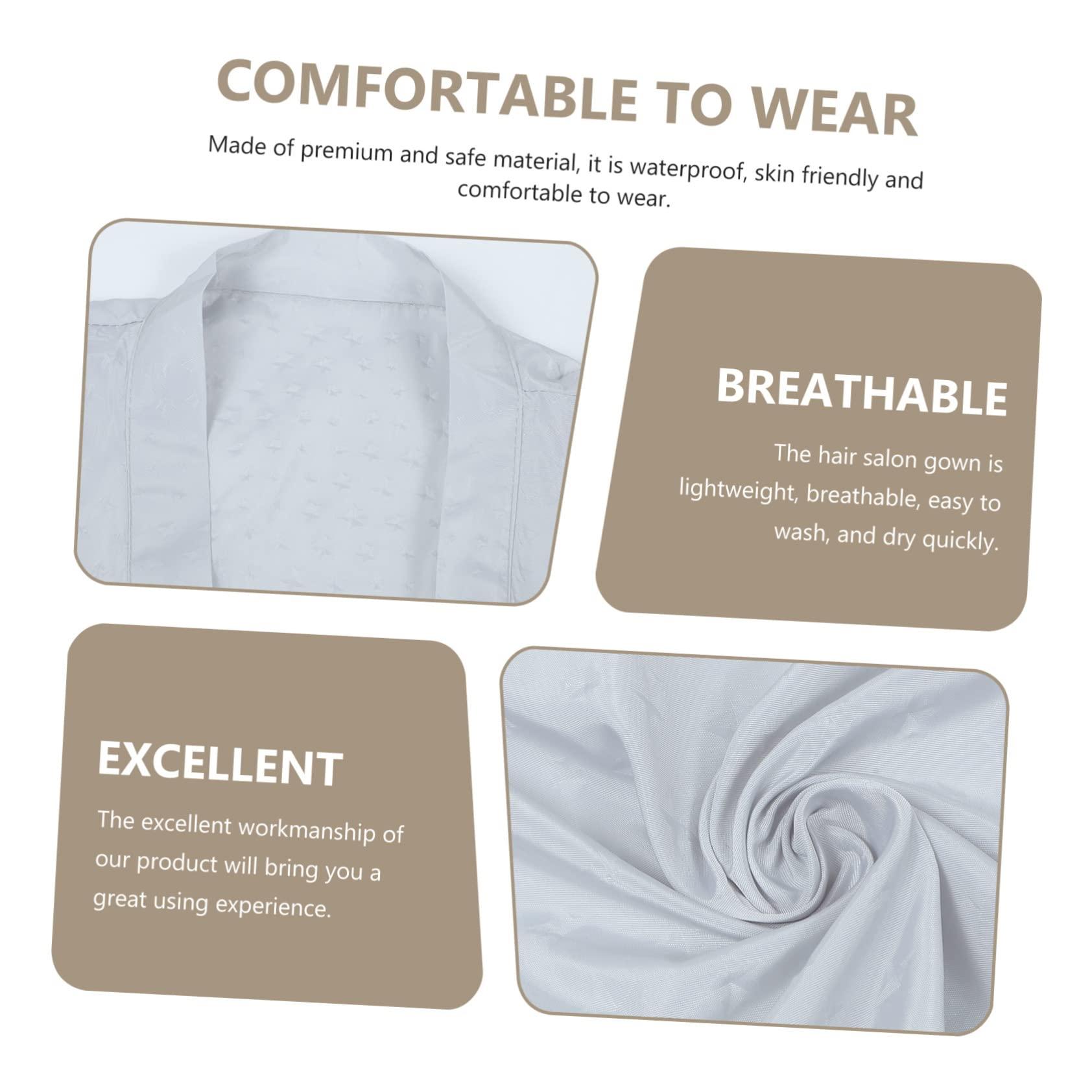 MERRYHAPY MERRYHAPY Beauty Salon Gown Barber Brush Hair Salon Protective Apron Hair Scissors Trimmer Salon Apron Spa Robe Hair Salon Work Clothes Barber Equipment Bathrobe Barber Apron Grey Filament