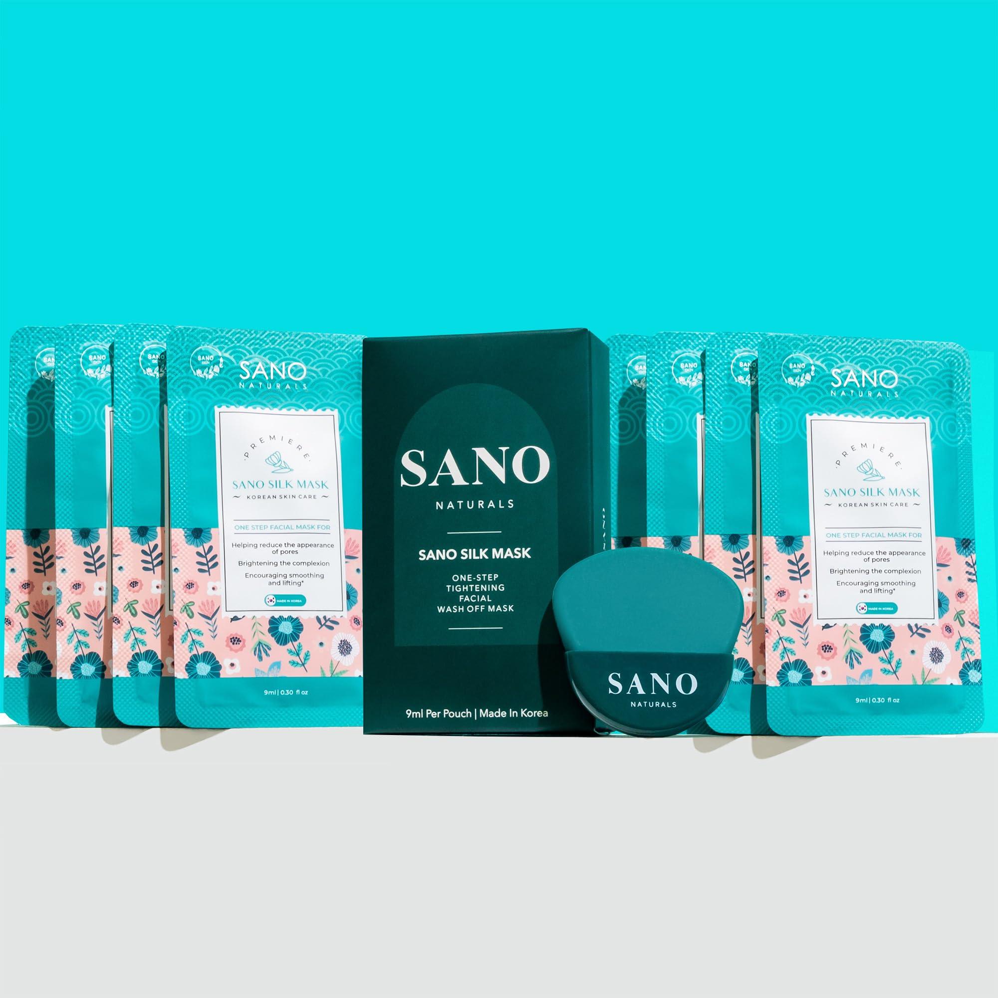 Sano Skin Vegan Zombie Mask Sano Silk Mask by Sano Naturals - Dermatologist Tested Viral One Step Korean Face Mask Skin Care for Glass Skin, Helps Reduce Large Pores, Anti Aging and Tightening - Pack of 8