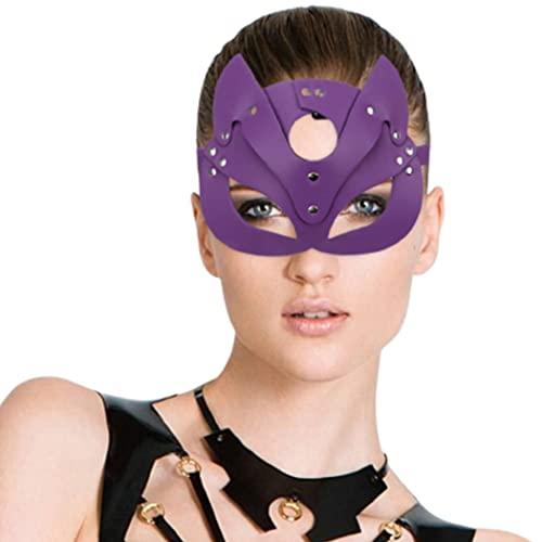 20230103PGMJ Blindfold Leather Mask Black Sexy Masquerade Masks Elastic Band Eye Cover Cosplay Party Costume Accessory for Women and Men (A)