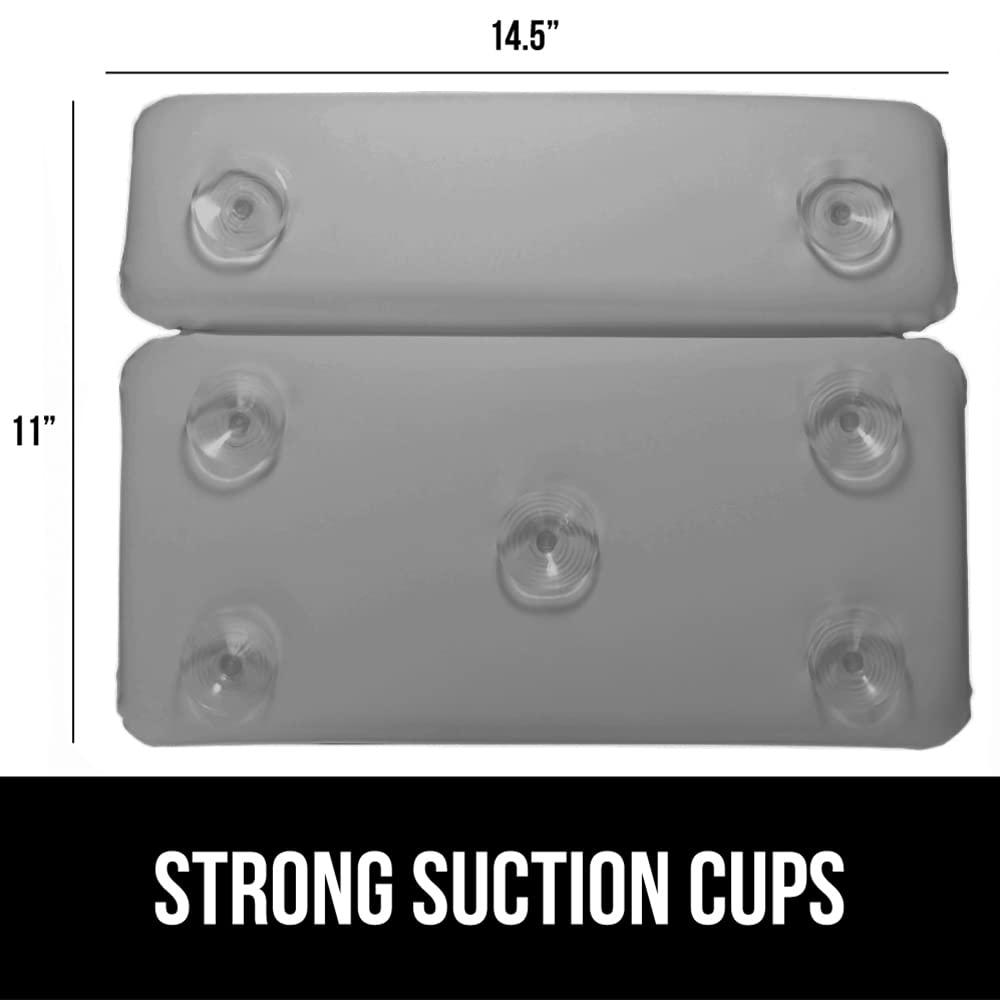 Gorilla Grip GORILLA GRIP Bath Pillow for Tub, Improved Suction Cups, Luxury Bathtub Pillows, Headrest for Neck and Back Support, Relaxing Home Spa, Hot Tubs and Bathroom Essentials, Gifts for Women, 2 Panel Gray