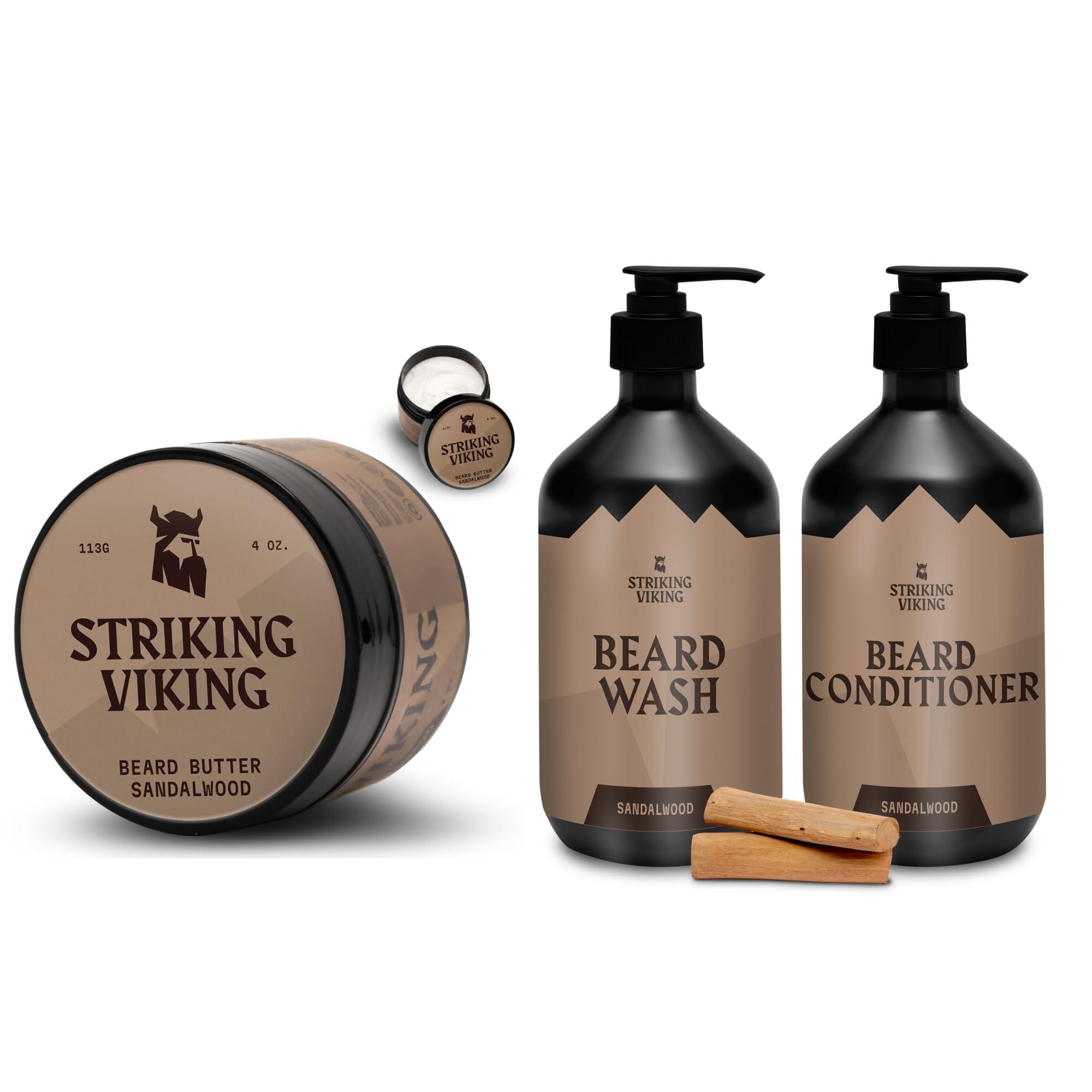 Striking Viking Striking Viking Beard Butter (4oz) Sandalwood & Beard Wash and Conditioner (10oz) Set Sandalwood