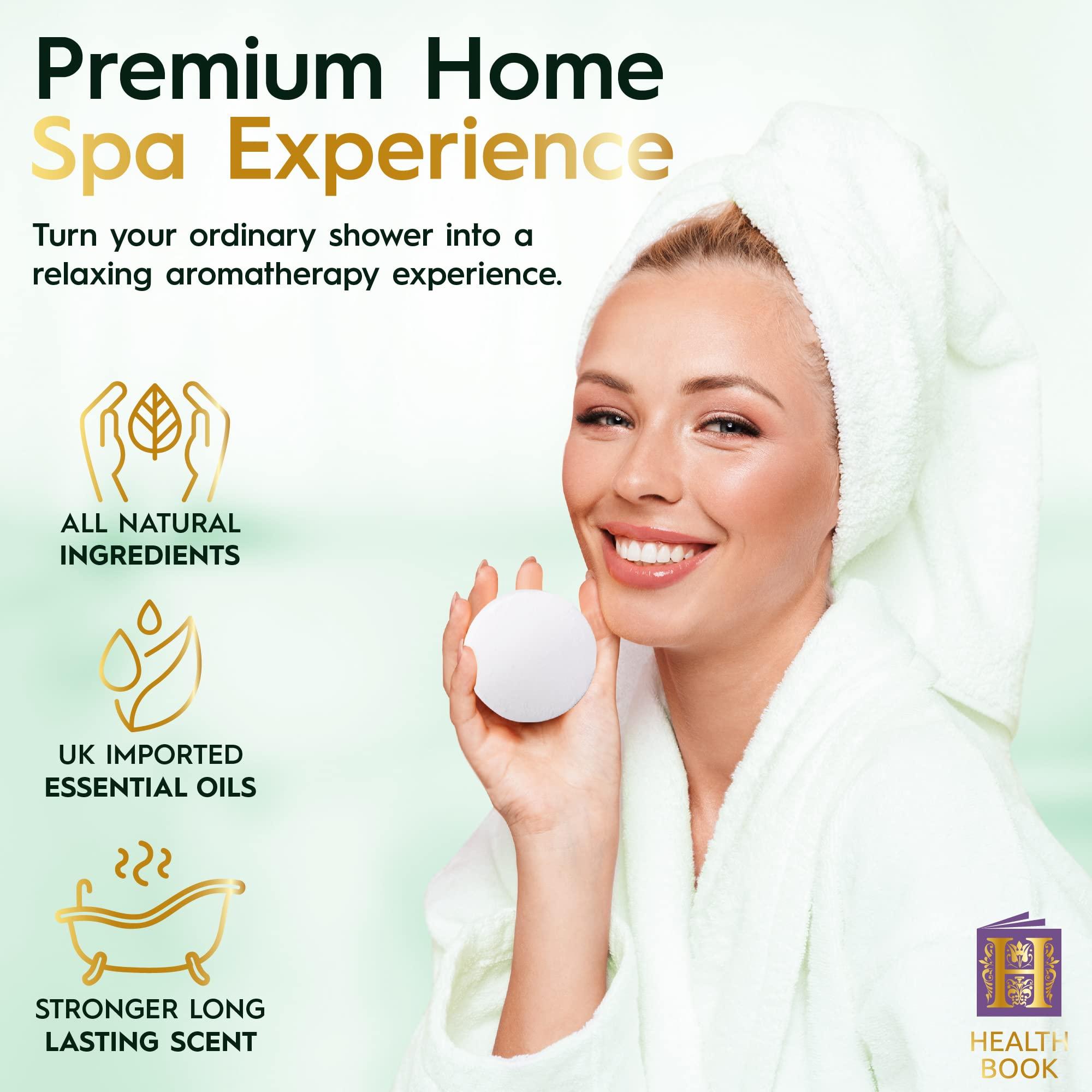 Health Book Eucalyptus Shower Steamer - Shower Steamers Aromatherapy - Shower Bomb for Sinus Relief - Shower Tablets Eucalyptus Gifts for Women - Shower Steamers for Women & Men - 10pk