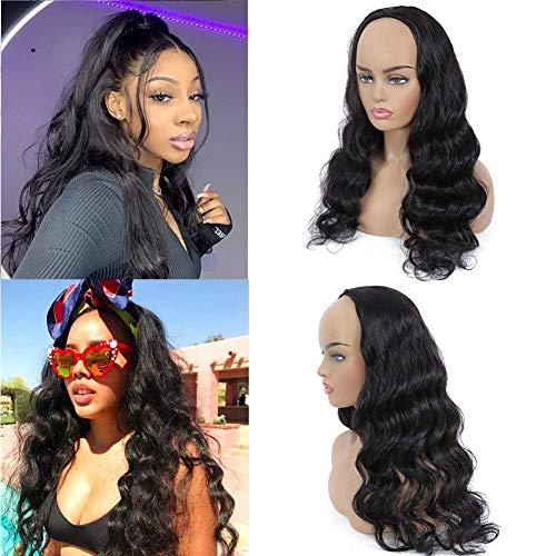 UrBeauty UrBeauty Half Wigs for Black Women Body Wave Wig Human Hair 12inch 3/4 Wig with Headband Clip in Wigs No Glue No Sewing