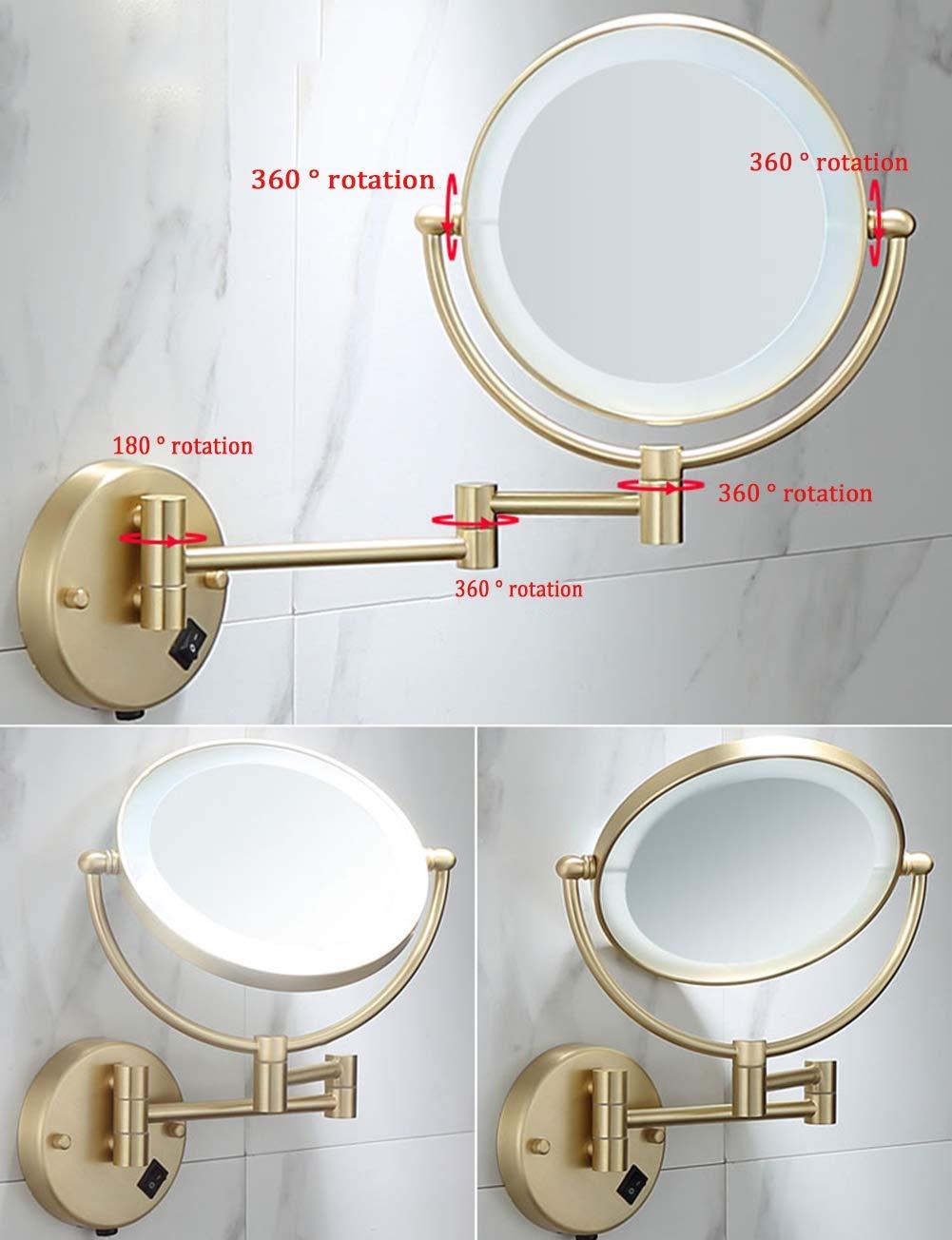 YEAHSO YEAHSO Wall Mounted Makeup Mirror Extending Folding Double Side Cosmetic Bathroom Shaving Mirror 360 Swivel & Extendable