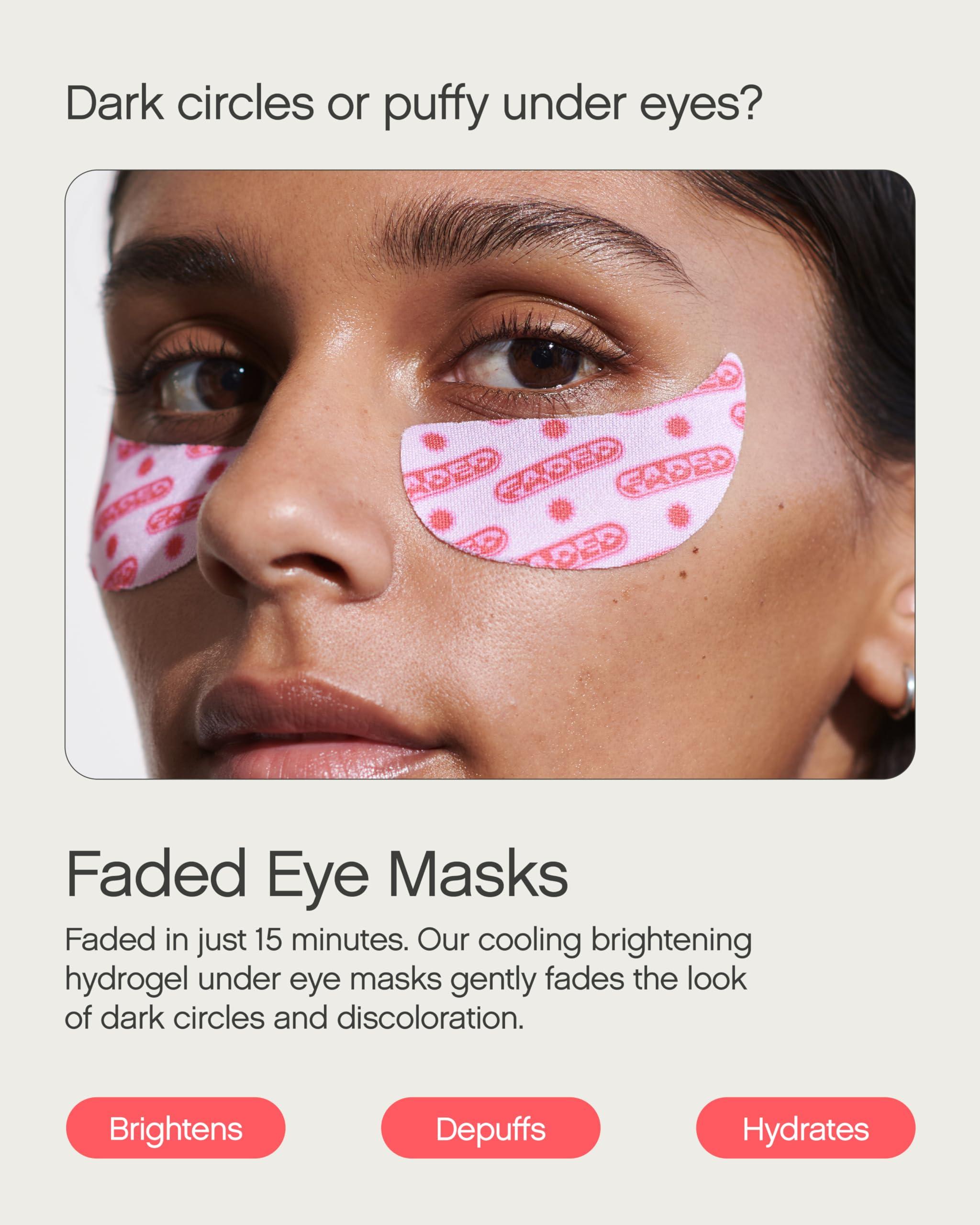 Topicals Topicals Faded Starter Kit, The Brightening & Clearing Bundle - Faded Serum for Dark Spots (0.5oz) and Faded Under Eye Masks (Set of 6)