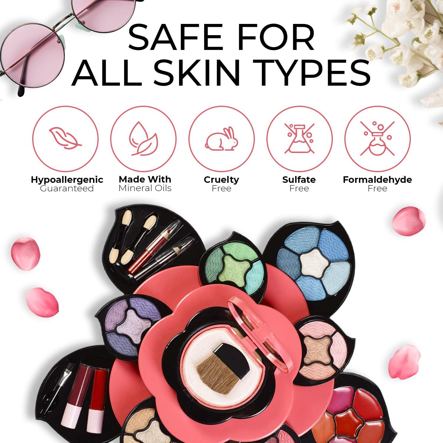 Toysical Toysical Makeup Kit for Teens - Flower Makeup Palette Gift Set for Teen Girls and Women - Makeup for Girls 10-12 - Petals Expand to 3 Tiers - Variety Shade Array - Full Starter Kit for Beginners