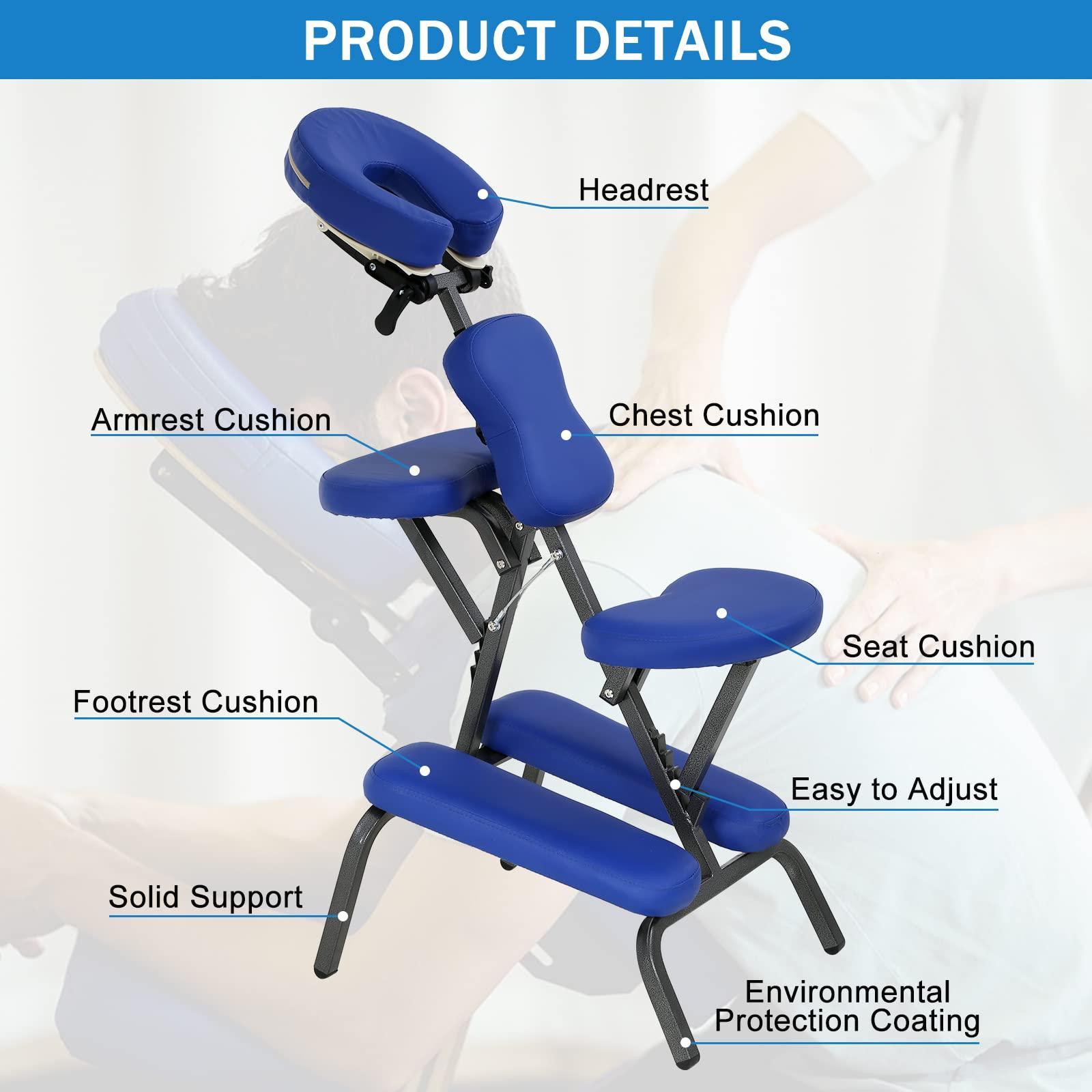 Capacmkseh Portable Massage Chairs, in Home Massage Therapy, Desktop Massage Portal Package for Seated Massages, Adjustable Tattoo Chair Folding Massage Chair Salon Massage Chair with Face Cradle Carry Bag