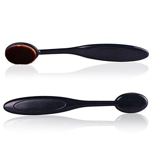 Boolavard 2 X Makeup Brushes Boolavard Oval Cosmetic Makeup Pro Blush Face Powder Toothbrush Curve Foundation Brush