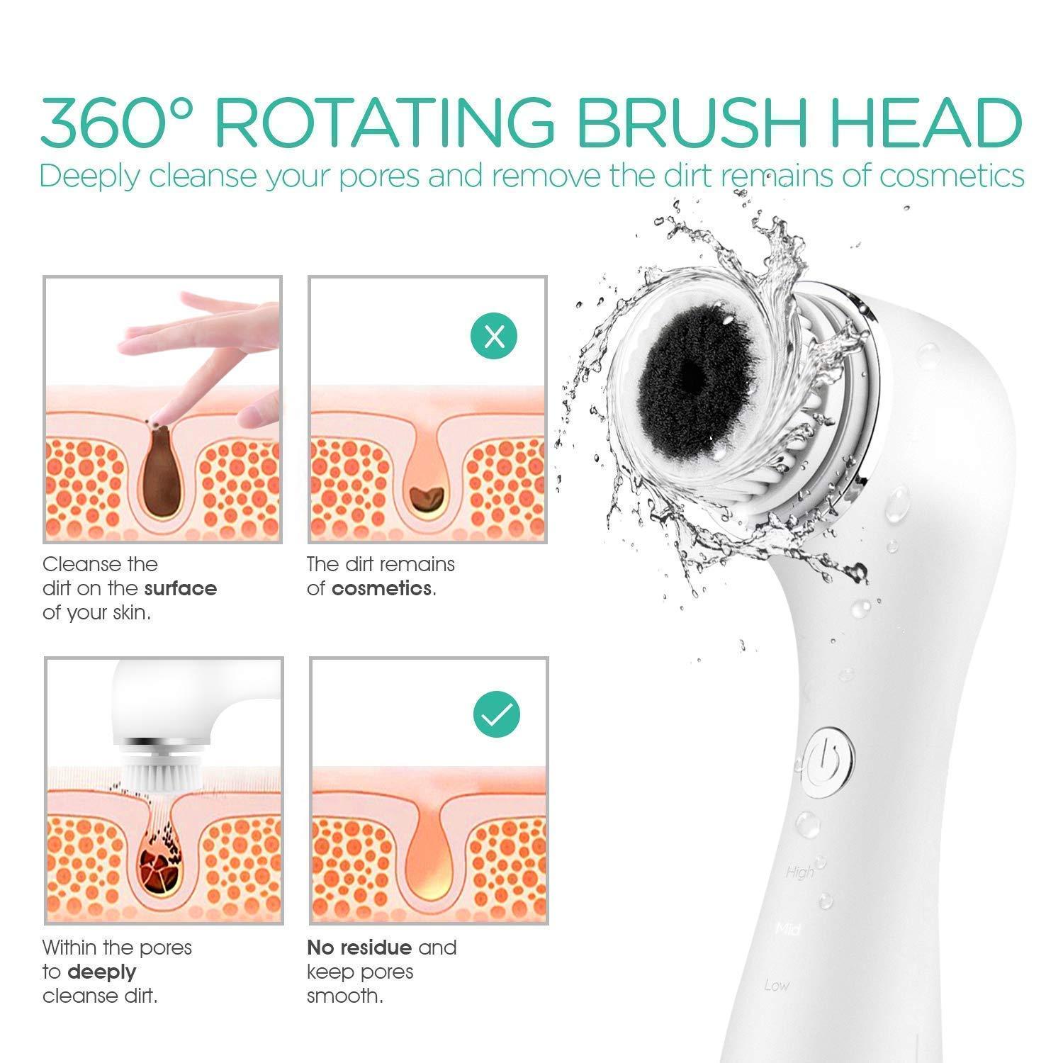 VOYOR VOYOR Blackhead Remover Pore Vacuum - Facial Cleansing Brush Rechargeable Face Spin Brush for Deep Cleansing
