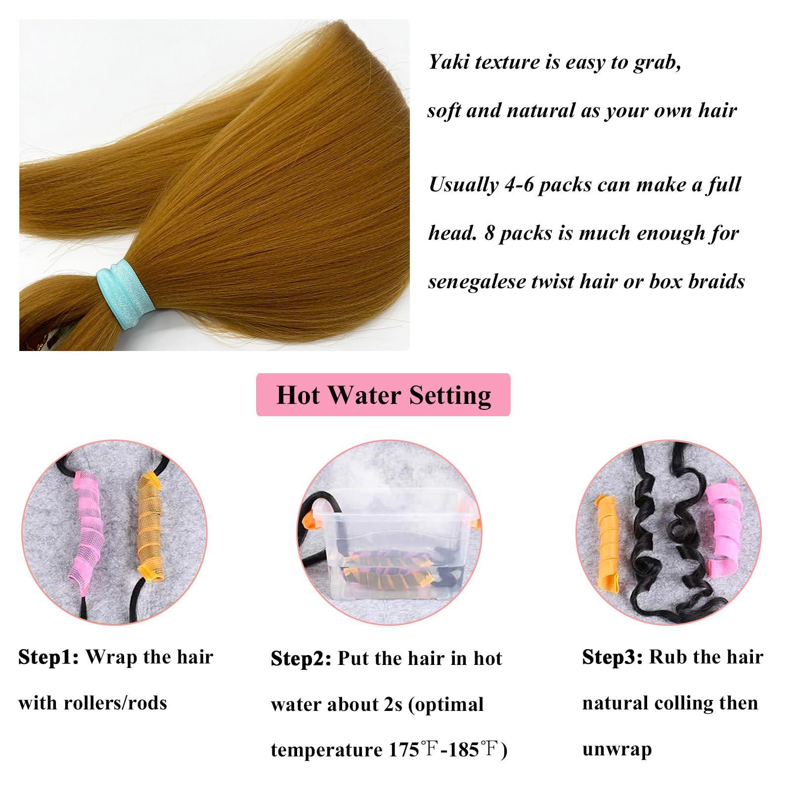UPruyo UPruyo Color 27 Honey Blonde Braiding Hair 18 inch Pre Stretched Braiding Hair Extensions for Braids Short Braiding Hair Pre Stretched Synthetic Yaki Knotless Box Braiding Hair Blonde 27 6 packs