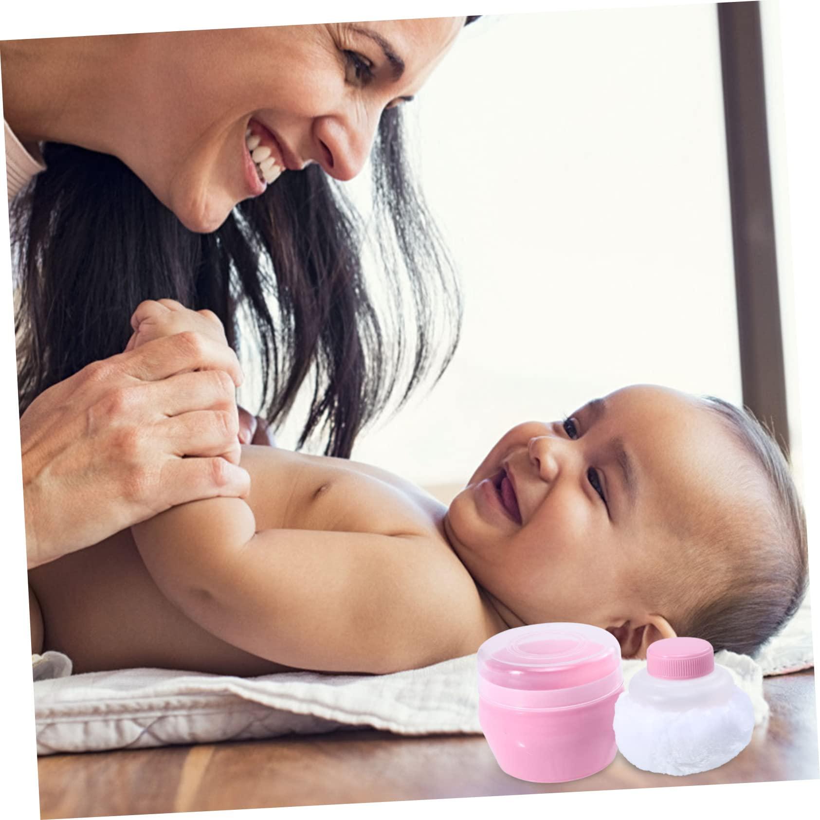 MAGICLULU MAGICLULU 4 Sets Talcum Newborn Body Powder Puff Handle for Easy Application Toddler Infant after Bath Plush Puff