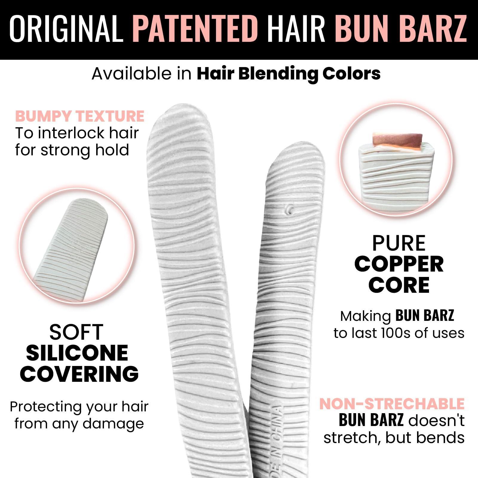 PONY-O PONY-O Ponytail Holder BUN BARZ - 2 Pack Original Patented No Damage Donut Bun Maker - Easy Hair Styling Accessory for Ponytails and Ballet Buns - Copper