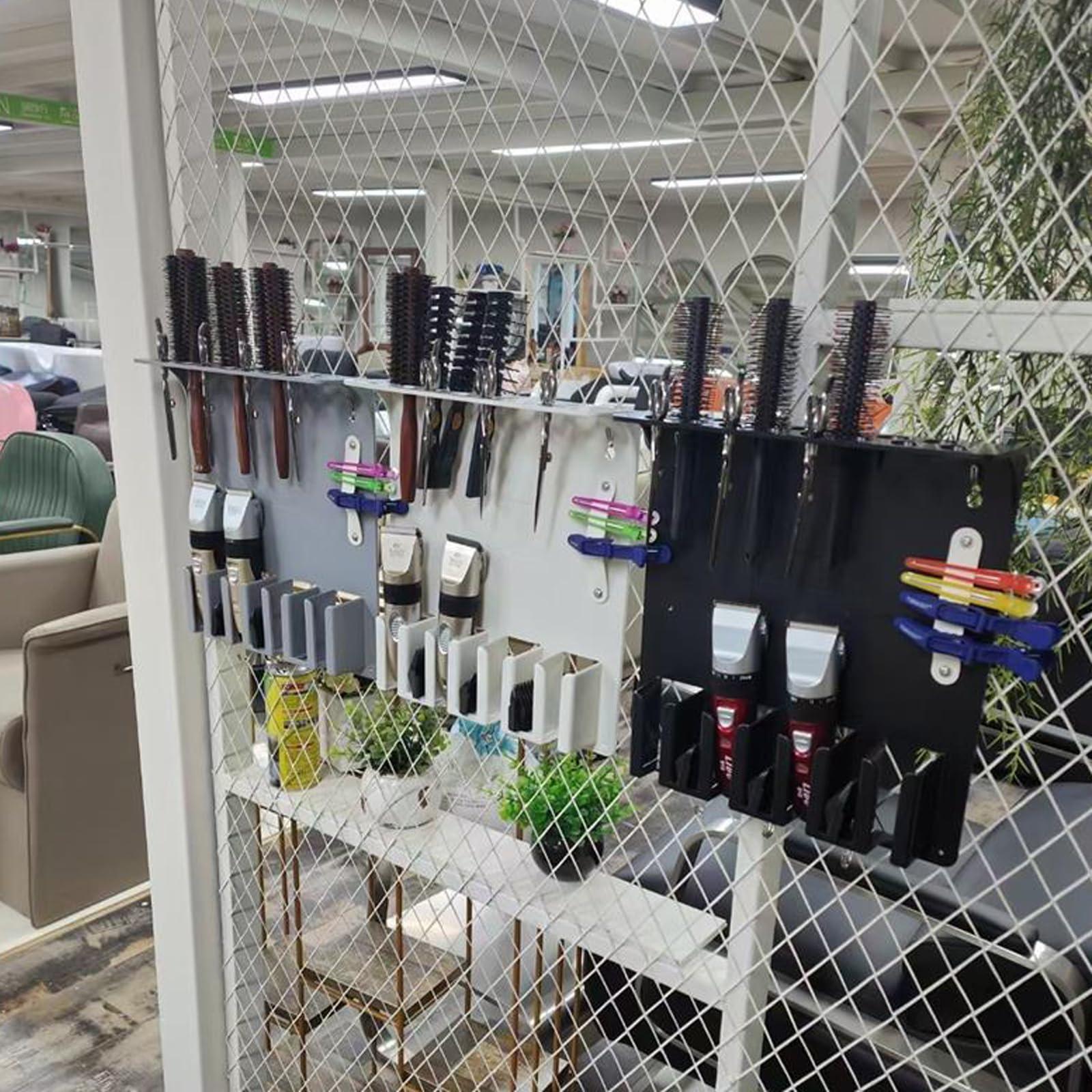 CestoMen CestoMen Clipper Holders for Barbers, Professional Wall Mount Barber Clipper Holder Organizer Hair Trimmer Scissors Storage Rack (Black)