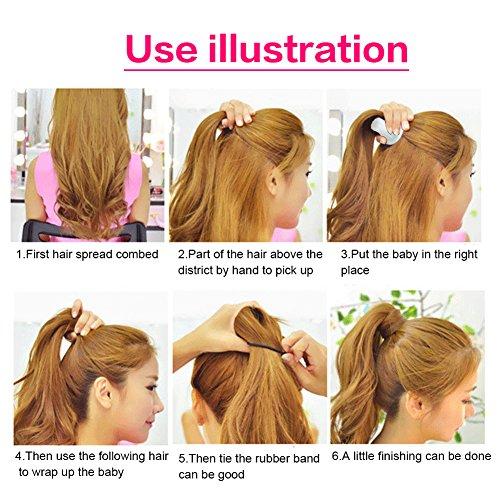 TP-ONE TP-ONE Ponytail Filler Holder Hair Bump Insert + Thick Hair Ties | Crystal Transparent Filled Ponytail Hairstyle Aid | Fashion Hair Bun Maker Magic Hair Styling Perfect Ponytail Tool for Women Girls