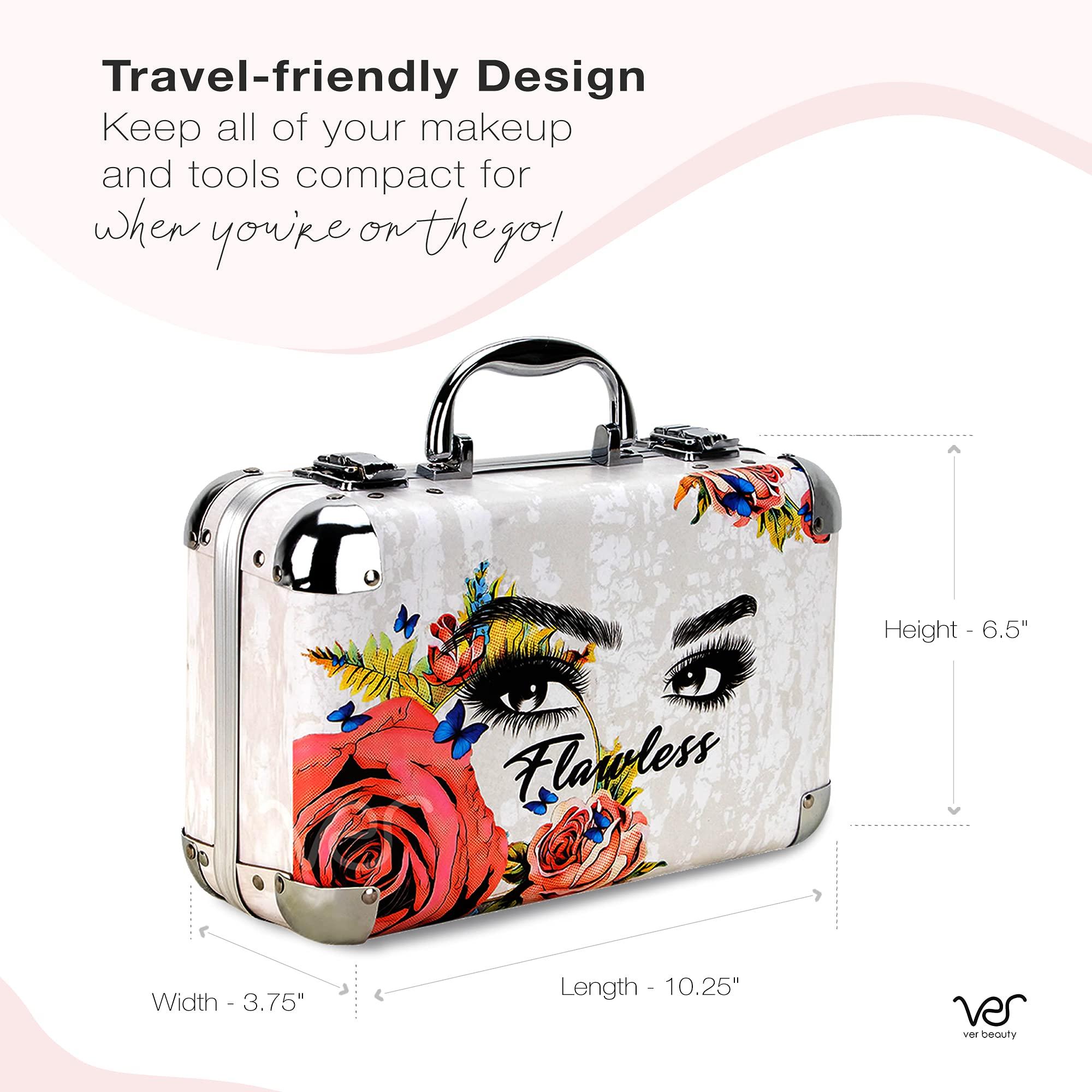 Ver Beauty All In One Makeup Set for Adults and Girls-Full Makeup Kit for Beginners Includes Eye Shadow Blush Lip Gloss Lipstick Lip Brush Mirror Tweezer Nail Filer Clipper Scissor (FLAWLESS)