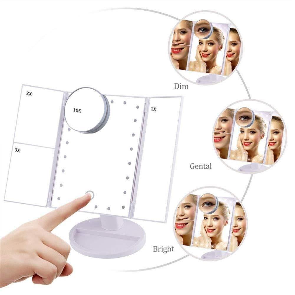 TEmkin TEmkin Gold Touch-Screen Makeup Vanity Mirror with Adjustable Lights, 180 Rotation, and Multiple Magnification Options