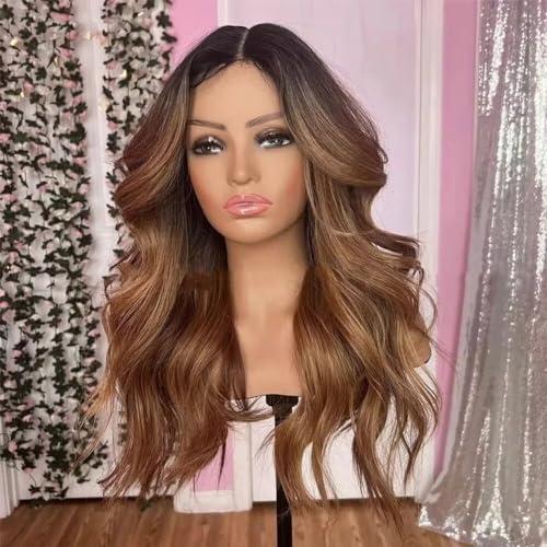 oulaer oulaer 13x6 Honey Blonde Body Wave Human Hair Wig Ombre 1b/30 Colored Brzilian Hair HD Transparent Lace Front Wig Pre Plucked with Baby Hair 150% Density Natural Hairline Remy Hair 24inch