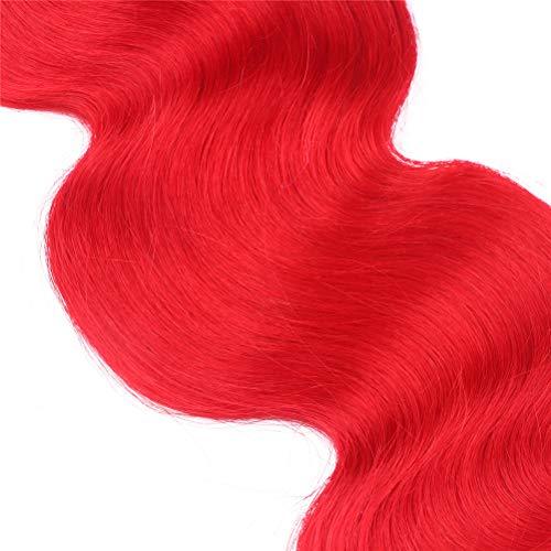 General Zara Hair Brazilian Red Hair 4 Bundles Deals Body Wave Bright Red Human Hair Extensions Cheap Red Wavy Virgin Hair Weave Wefts 400g/Lot Mixed Length (10 10 10 10 Inch)