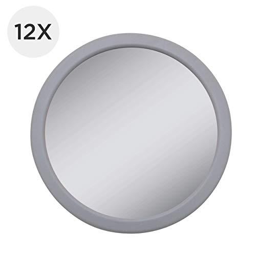 Zadro Zadro 3.75" Dia. Compact Mirror 12X Travel Magnifying Mirror 18 Strong Suction Cup Wall Mounted Makeup Mirror for Shower