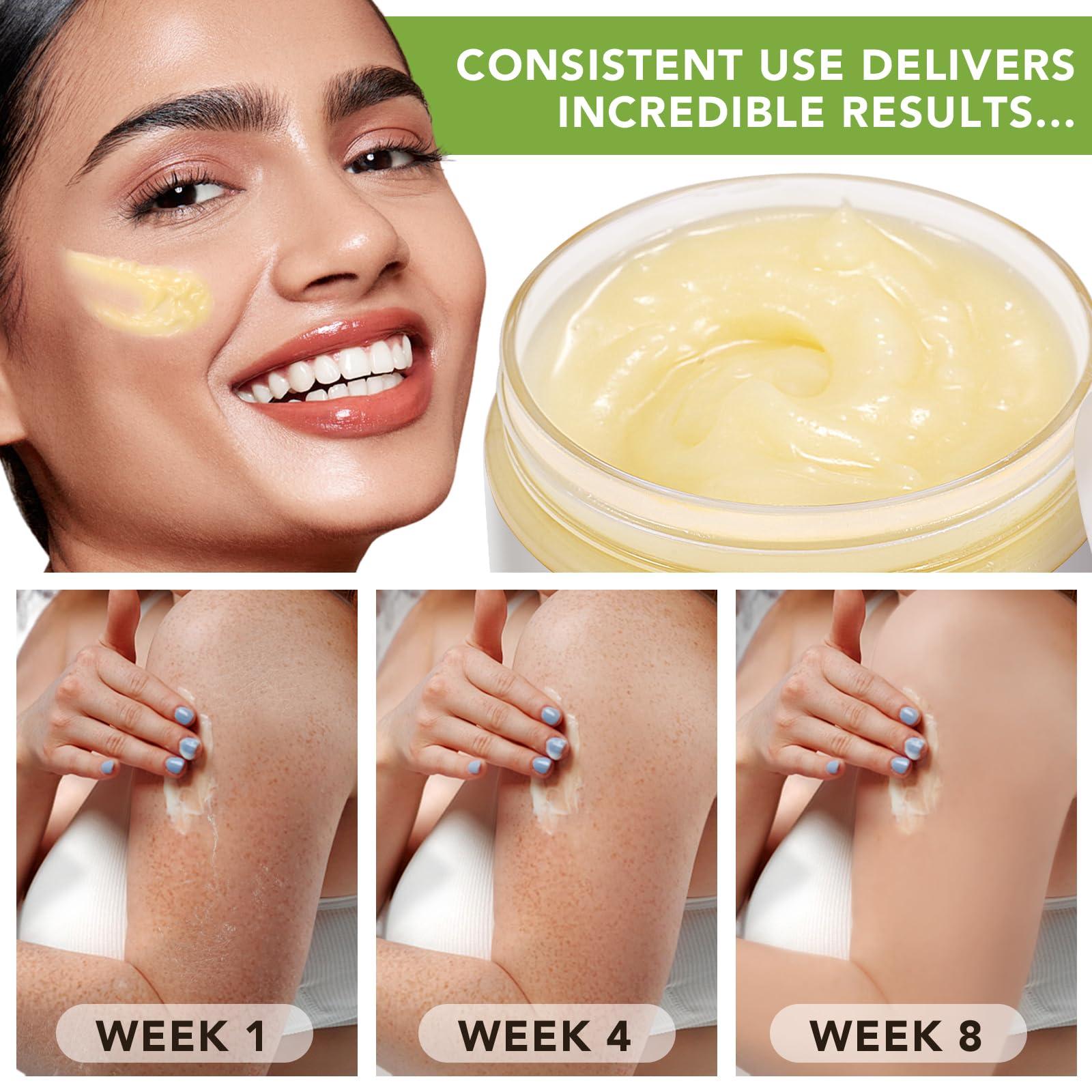 Btefls Pure Organic Shea Butter Raw, Unrefined Body & Face Butter - 100% Natural Vitamin A, E & F - Long-Lasting Hydration for Dry Skin, Hair Care, 7.8 oz