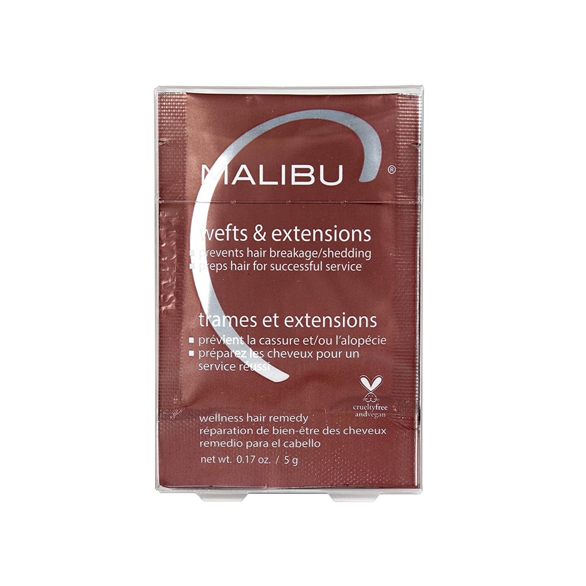 Malibu C Malibu C Wefts & Extensions Wellness Hair Remedy (1 Packet) - Removes Build Up + Prevents Hair Breakage - Prepares Natural Hair for Hair Extension Application