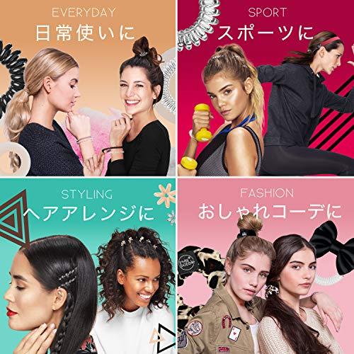 invisibobble Invisibobble Pink and silver satin hair scrunchies x2 Sprunchie Slim - Scrunchie hair elastic with a spiral elastic inside satin,IB-SPSL-HP10002