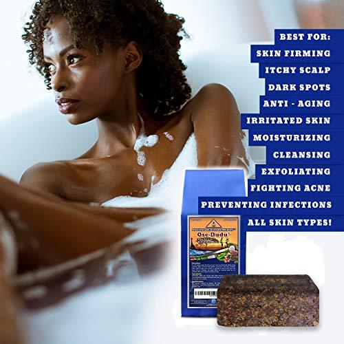 ANCIENT HEALTH REMEDIES Organic, Anti-Bacterial, Anti-Fungal OSE-DUDU AFRICAN BLACK SOAP 1 LB (16 oz) BLOCK. Authentic, Handmade, Unscented Raw Best For Acne, Anti-Aging, Ethnic or White Oily Skin, Pimples and Zits (GHANA)