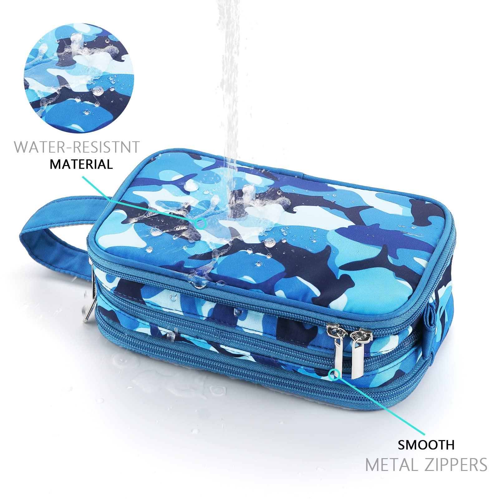 Vipdeal Vipdeal Kids Toiletry Bag for Boys, Travel Toiletry Bag for Little Young Boys Waterproof Hanging Wash Bag Toddler Traveling Toiletries, Shark Blue