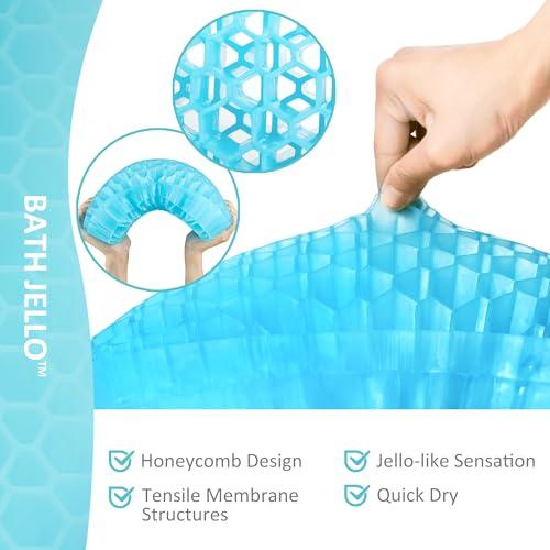 Sunlit Sunlit Bath Jello Gel Bath Pillows, Lumbar Pillow for Bathtub, Back Support Pillow, Gel Pillow with Non-Slip Suction Cups for Lumbar, Back Rest Support, Fits Curved or Straight Back Tubs, Aqua