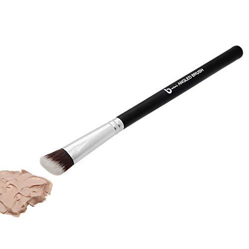 Beauty Junkees Angled Eyeshadow Blending Makeup Brush – Small Mini Angle Kabuki, Synthetic Eye Shadow Blender Brushes for Eyelid, Brow Bone, Crease, Cheek Highlighter, Setting Liquid Cream Mineral Powder Cosmetics