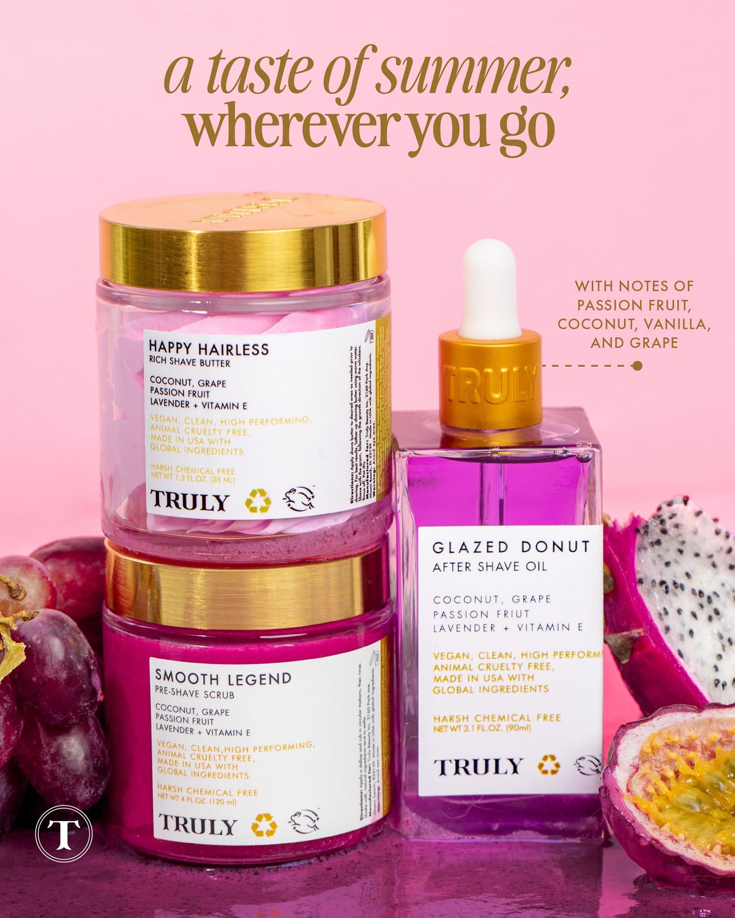 Truly Truly Beauty Smooth Legend Pre-Shave Scrub - Exfoliator for Bikini Area with Ingrown Hair Treatment, Bikini Trimmer Body Scrub and Bikini Hair Removal Scrub - Bikini Exfoliating Scrub - 6 OZ