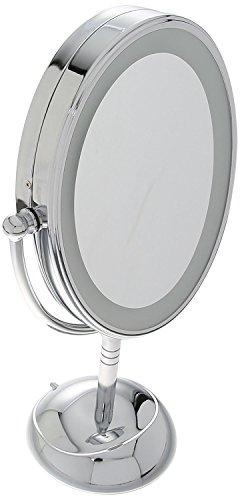 Conair Conair Lighted Makeup Mirror, LED Vanity Mirror, 1X/7X Magnifying Mirror, Double Sided, Battery Operated in Polished Chrome