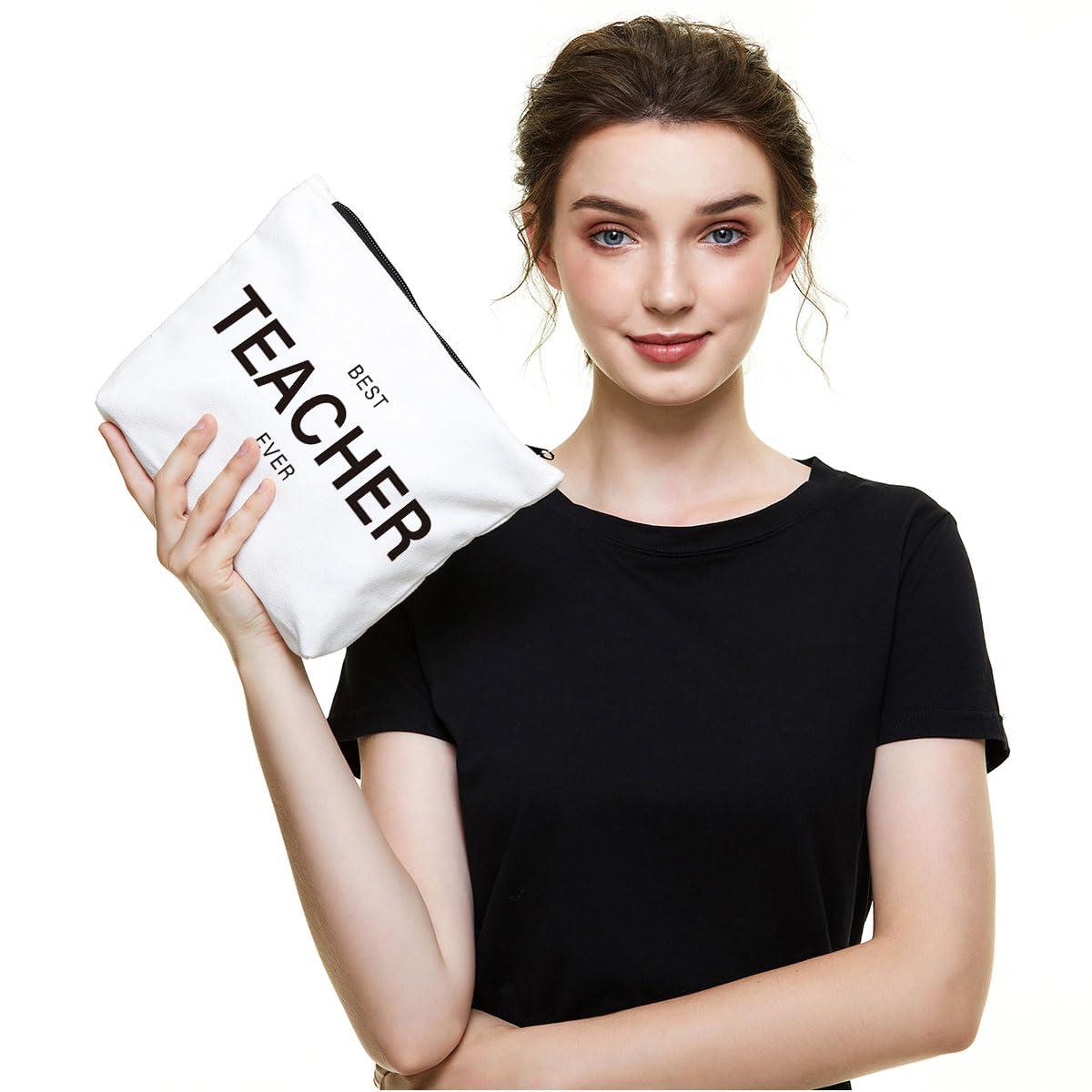 YUANHAO YUANHAO Teacher Makeup Bag, Teacher Gift Ideas Cosmetic Bags, Teacher Christmas Valentines Day Birthday Gifts Cosmetic Bag, Preschool Teacher Gifts for Teachers Women Make Up Bags