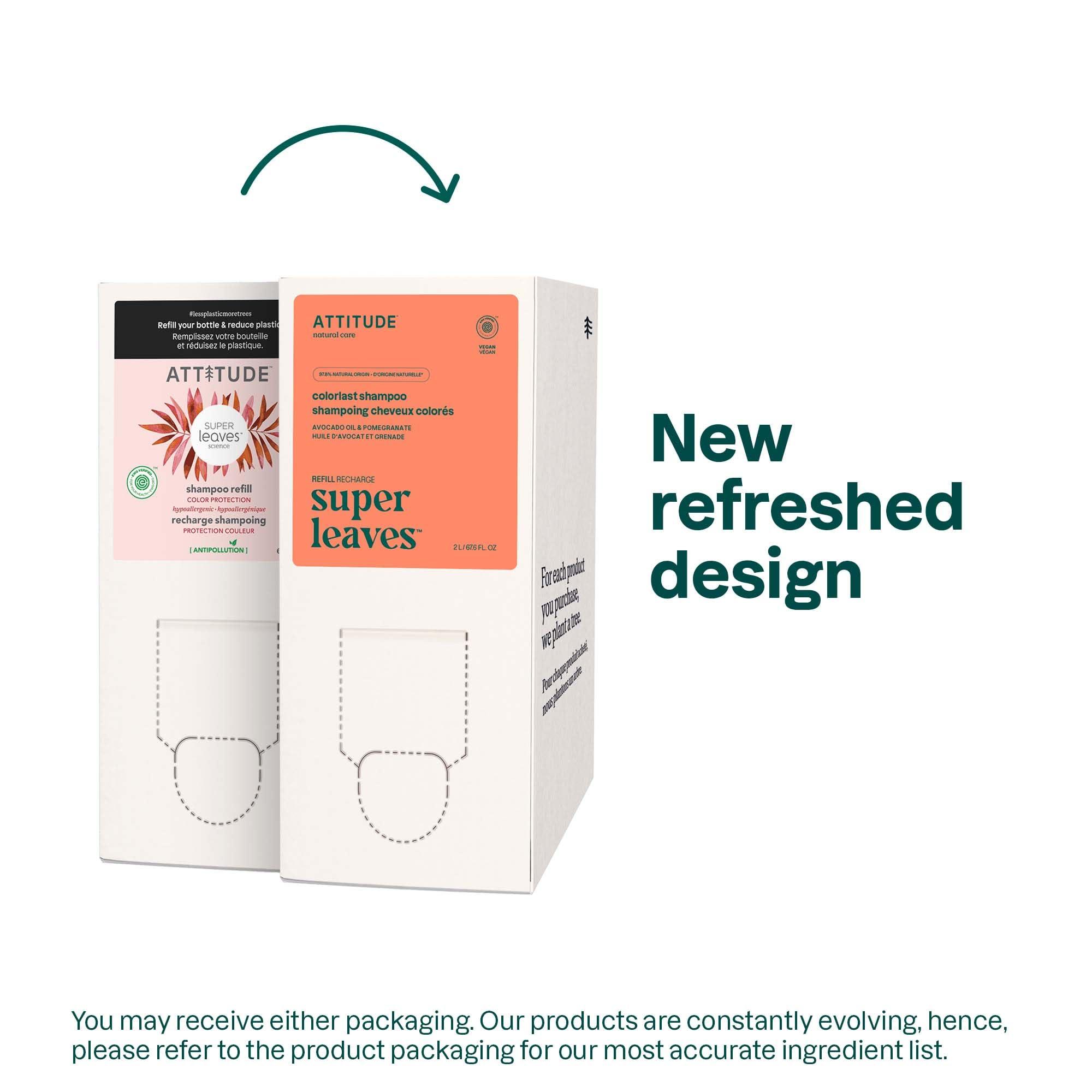 ATTITUDE ATTITUDE Colorlast Hair Shampoo, EWG Verified, For Color Treated Hair, Protects Color, Naturally Derived Ingredients, Vegan and Plant Based, Avocado Oil and Pomegranate, Bulk Refill, 67.6 Fl Oz