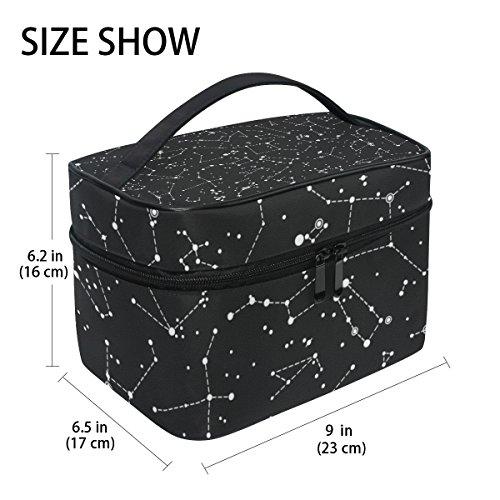 ALAZA Cooper girl Constellations Star Cosmetic Bag Travel Makeup Train Cases Storage Organizer