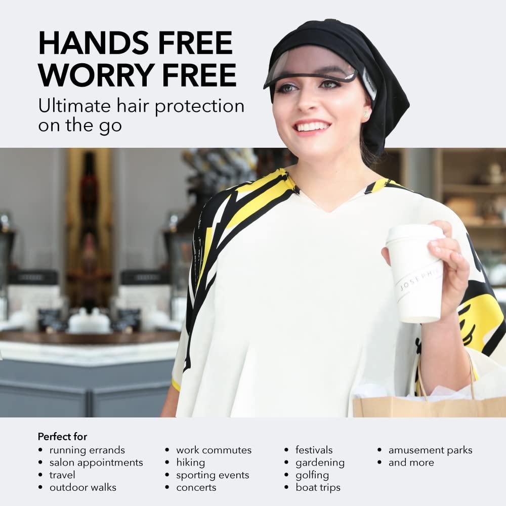 Hairbrella Hairbrella 100% Waterproof Rain Hat, Satin-Lined Cap, UV Sun Protection, Full Hair Coverage, Packable Travel Accessory Cranberry