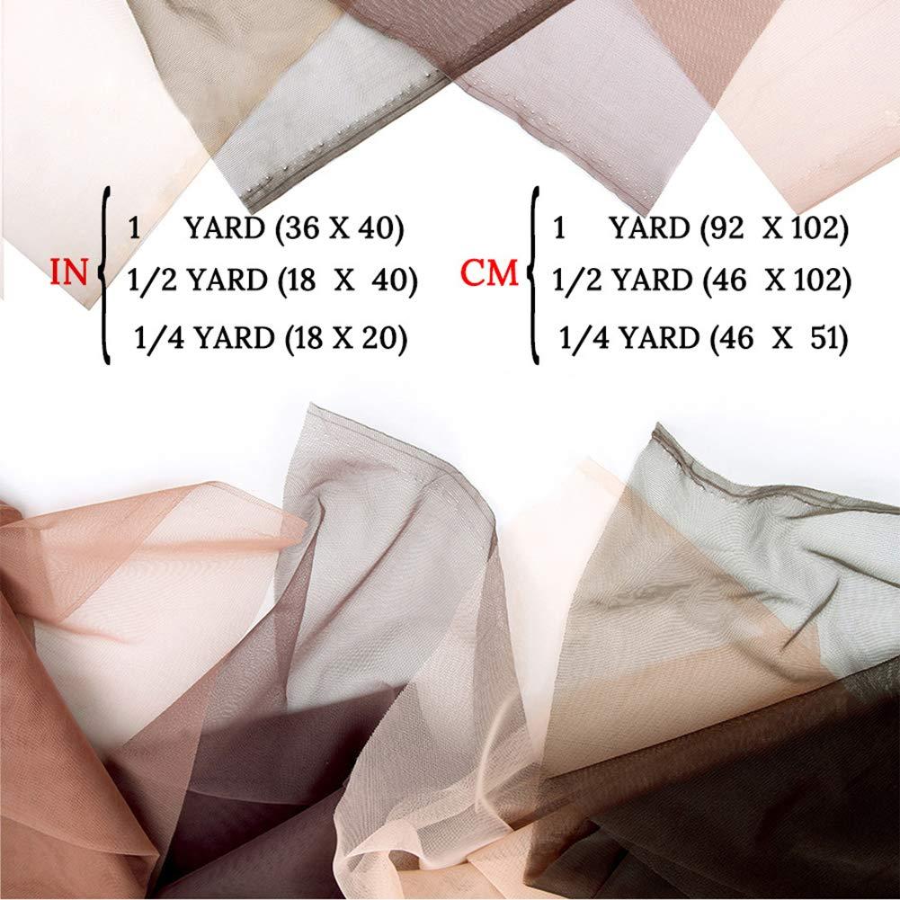 LesafeV LesafeV Swiss Lace For Wig Making 1 Pcs Lace Front Hair Net 1/4 Yard Weaving Wigs Foundation Toupee Frontal Closure Net For Making Wigs 2# Gray